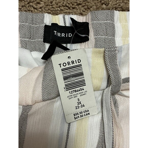 Torrid Wide Leg Striped Pants New With Tag Size 3X - Picture 3 of 5